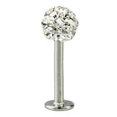 5X(Cool Crystal Gem Stainless Steel Labret Piercing Stud for Lip / Tragus  U4Y9)