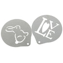6pcs/lot Stainless Steel Metal Chocolate Coffee Art Mould Coffee Stencils L W Gw