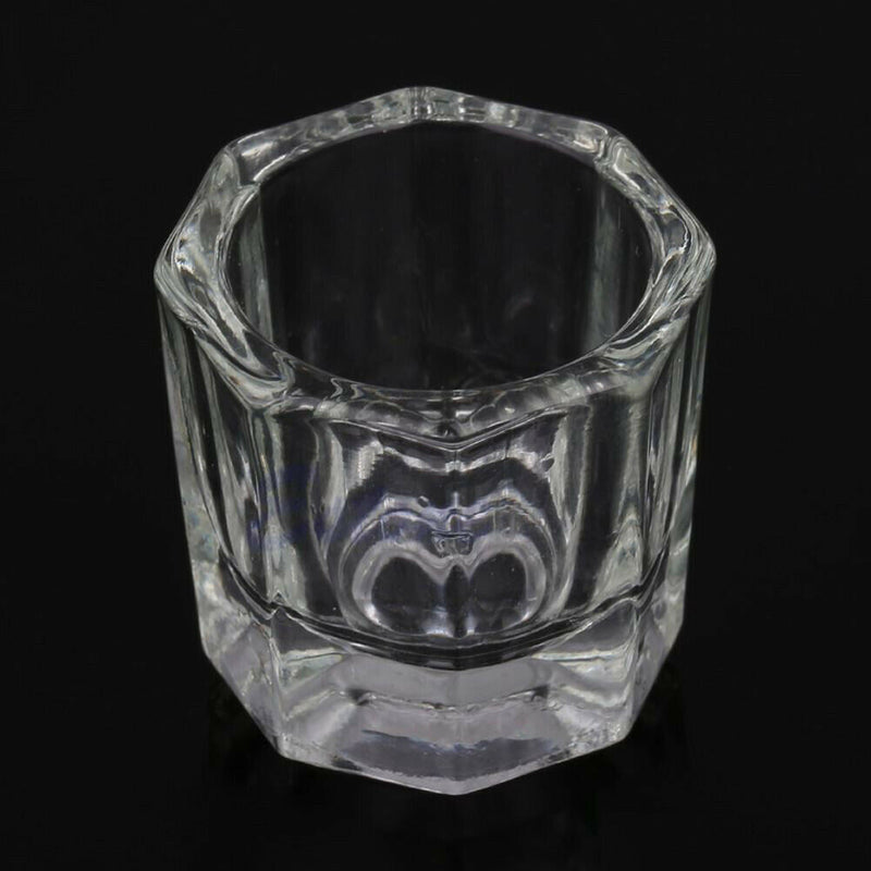 Nail Art Acrylic Crystal Glass Dappen Dish Bowl Cup Clear Nail Tools with Lid