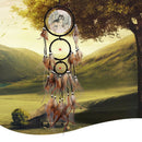 Oil Painting Wolf Dream Catcher Feather Bead Hanging Home Car Decor