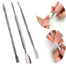 3Pc/set Nail Art Stainless Steel Cuticle Spoon Remover Manicure-Pedicure Pu X9K5