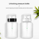 2PCs Empty Clear Nail Art Pump Dispenser Acetone Polish Remover Liquid Bottle
