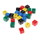 25Pcs Acrylic 5 Color Six Side 1-6 Digital Dice D6 for MTG TRPG Game Toys