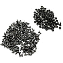 100 Sets Double Caps Studs Dome Rivets Leathercraft DIY Crafts 6x8mm Black