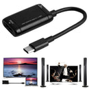 USB-C Type C to HDMI Adapter USB 3.1 Cable For Android Phone Tablet Black ME