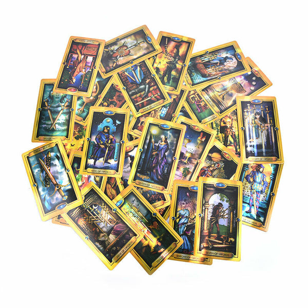 1PC Holographic Radiant Rder Wait Tarot Cards Full English Card Board GameS Hn