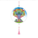 DIY Tree Diamond Painting Mural with Pink Tassel Bedroom Decor Home Crafts