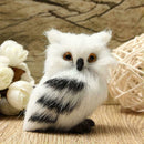 Owl White Black Furry Ornament Decor Adornment Simulation Gifts E3G6 C2P4