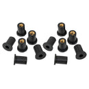 12x M5 Black Well Nuts Fairing Fastener Motorcycle 5mm Windscreen Well Nuts