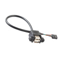 Dual USB2.0 Female to Motherboard 9 Pin Header Cable with Screw Panel Fixing