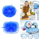 2 Set of Blue Kitchen Silicone Stretch Wrap Lids Pot Bowl Covers Fresh-Care