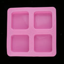 4 Cavity DIY Silicone Soap Mold Baking Mold Cake Pan, Biscuit Chocolate Mold
