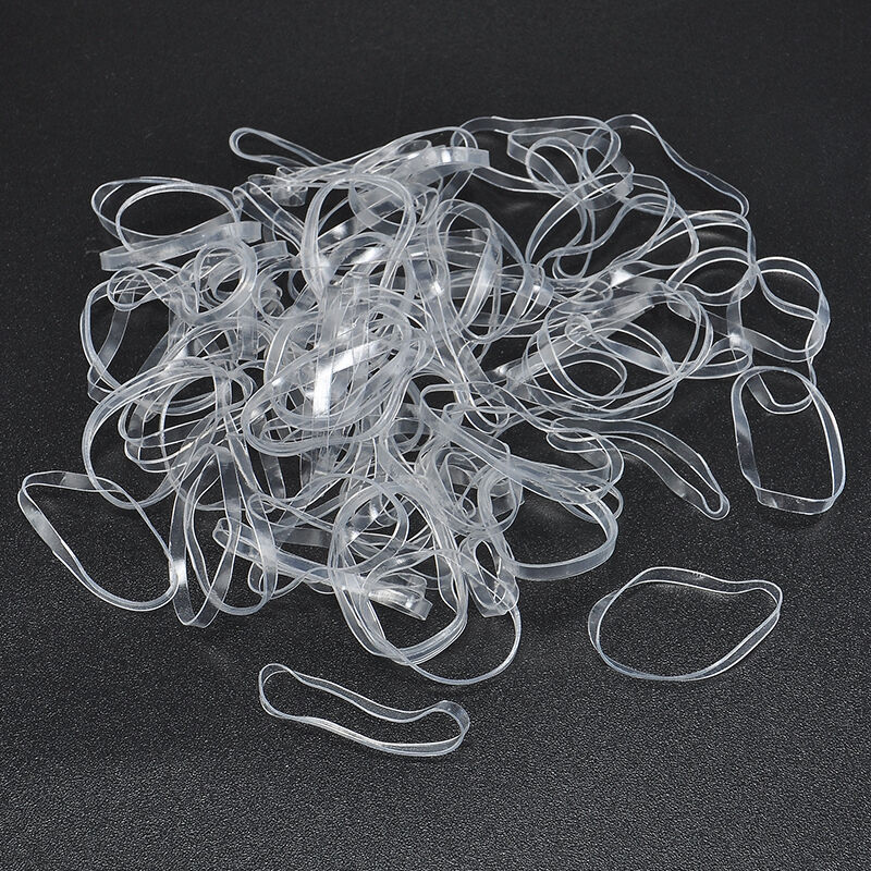 Fashion Ponytail Holder 200PCS Transparent Hair Tie Band Elastic Rubber Women