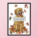 Welcome Dog DIY Cross Stitch Kit 14CT Stamped Embroidery Home Decor (D237)