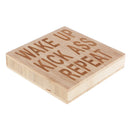 Rustic Wake Up Kick Ass Repeat Inspirational Wooden Sign Art Home Room Decor