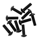 10x Decorative License Plate Frame Aluminum Bolt Screws Cover 16x5mm - Black