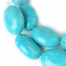 15x20mm Flat Oval Natural Turquoise tone Beads 15in