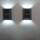 2pcs LED Solar Light Outdoor Wall Lamp for Garden Yard Decor (White Light)