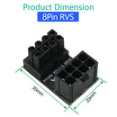 2x 180 Degree Angled Turning Connector Desktops GPU ATX 8 Pin Power Adapter