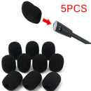 Black 5PCS Microphone Headset Grill Windscreen Sponge Foam Mic Cover MFG0HWCSJTE