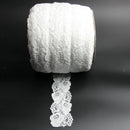5 Yard Flower Bridal Lace Embroidered Trim Wedding DIY Craft White 7cm