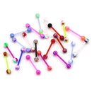 20Pcs/Set Mixed Colors Barbell Ball Tongue Bar Rings Body Piercing Jewe OZ