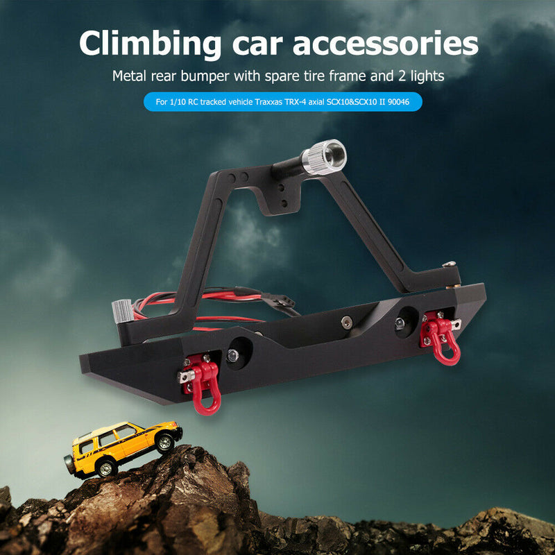 1 Set Metal Rear Bumper Mounts with Spare Tire for 1/10 RC Tracked Vehicle