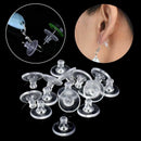 100pc Clear Rubber Earring Safety Back Bullet Clutch Earring Pad Jewelry Finding
