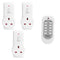 3pcs UK Plug Power Outlet Light Switch Socket+1pc Wireless Remote Control