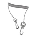 Safety Steel Retractable Coiled Fly Fishing Lanyard Wire Rope Tether Cord Grey