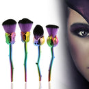 6pcs Rose Shape Makeup Brush Foundation Powder Blush Makeup Cosmetic Tool