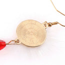 2021 New Year Gift  Plum Deer White Velvet Ball Red Crystal Earring PendantS Hn