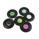 6Pcs CD Vinyl Glass Cup Mug Pot Bowl Drink Coasters Placemat Set