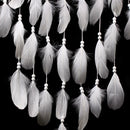 43.3''  White Floral Dream Catcher With Feathers Handmade Crafts Gift