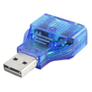 Blue Mouse Keyboard USB A Male to Dual PS/2 Female Connector Adapter O7U3