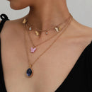 Elegant Women Necklace Multi-layer Butterfly Pendant Clavicle Chain Jewelry