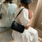 Women Alligator PU Leather Handbag Ladies Zip Totes Shoulder Bags (Black)