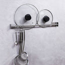 6 Hooks Kitchen Utensil Holder Hook Rail Stainless Steel Hanging Rack Holder