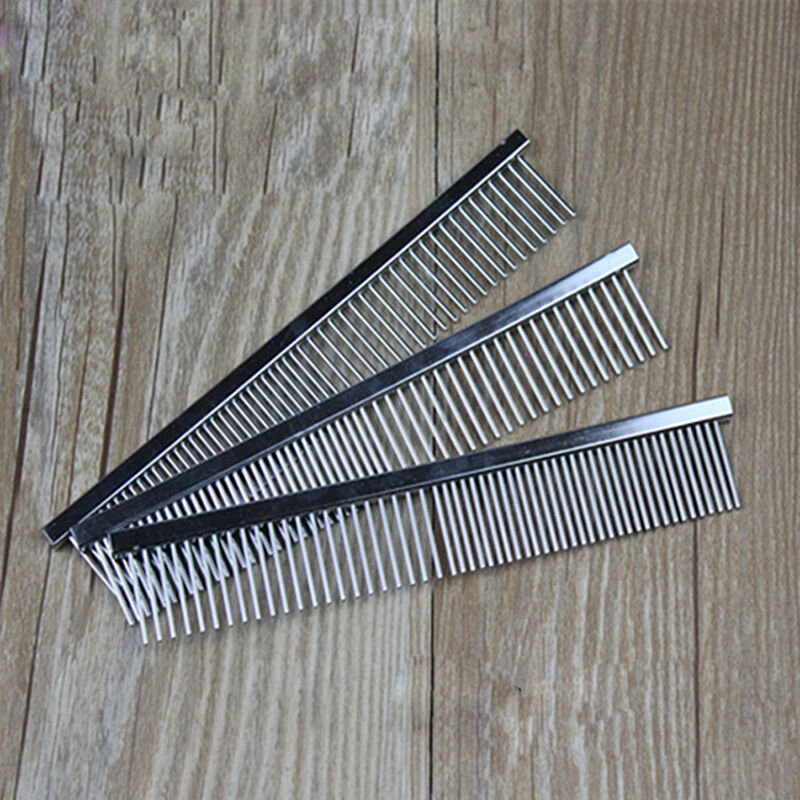 16cm Dog Cat Pet Stainless Steel Double Row Teeth Brush Grooming Hair Comb Kit