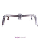 20cm Embossing Handbag Metal Purse Frame Handle Bag Accessories(Bronze)