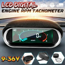 Car Universal 50-9999RPM Tachometer LCD Digital Display Engine Tachometer B M4F6