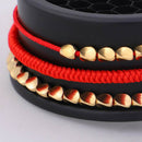 3Pcs/Set Handmade Red Braided Rope Christmas Bracelet Copper Bead Lucky Bangle