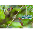 Hummingbird Feeder Garden Outdoor Plastic Flower Iron Hook Parrot Feeder Green