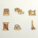100Pcs Sewing Machine Scissors Shaped Wooden Buttons Sewing Button For Chil