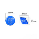 For BMW E90 M3 Engine Start + Steering Wheel M Button Replace Cover (Blue)