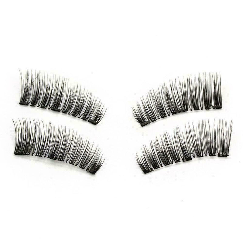 4PCS/Pair Triple Magnetic Eyelashes Handmade Reusable False Eye Lashes Supp X8H6