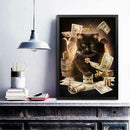 5D DIY Full Drill Diamond Painting Money Cat Cross Stitch Embroidery Mosaic