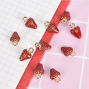 10Pcs/t Enamel Alloy Strawberry Charms Pendant Jewelry DIY Making Cra Gi^SE