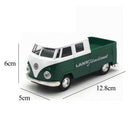 Green simulation 1:32 sound and light music pull back retro van truck expre
