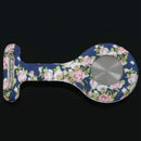 Blue pink Peony pattern Silicone Nurses Brooch Tunic Fob Pocket Watch Stain
